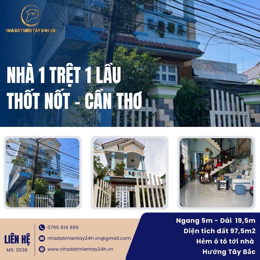 🌟 SỞ HỮU NGAY NHÀ 1 TRỆT 1 LẦU - VỊ TRÍ ĐẮC ĐỊA TẠI THỐT NỐT, CẦN THƠ (MS: 3038) 🌟